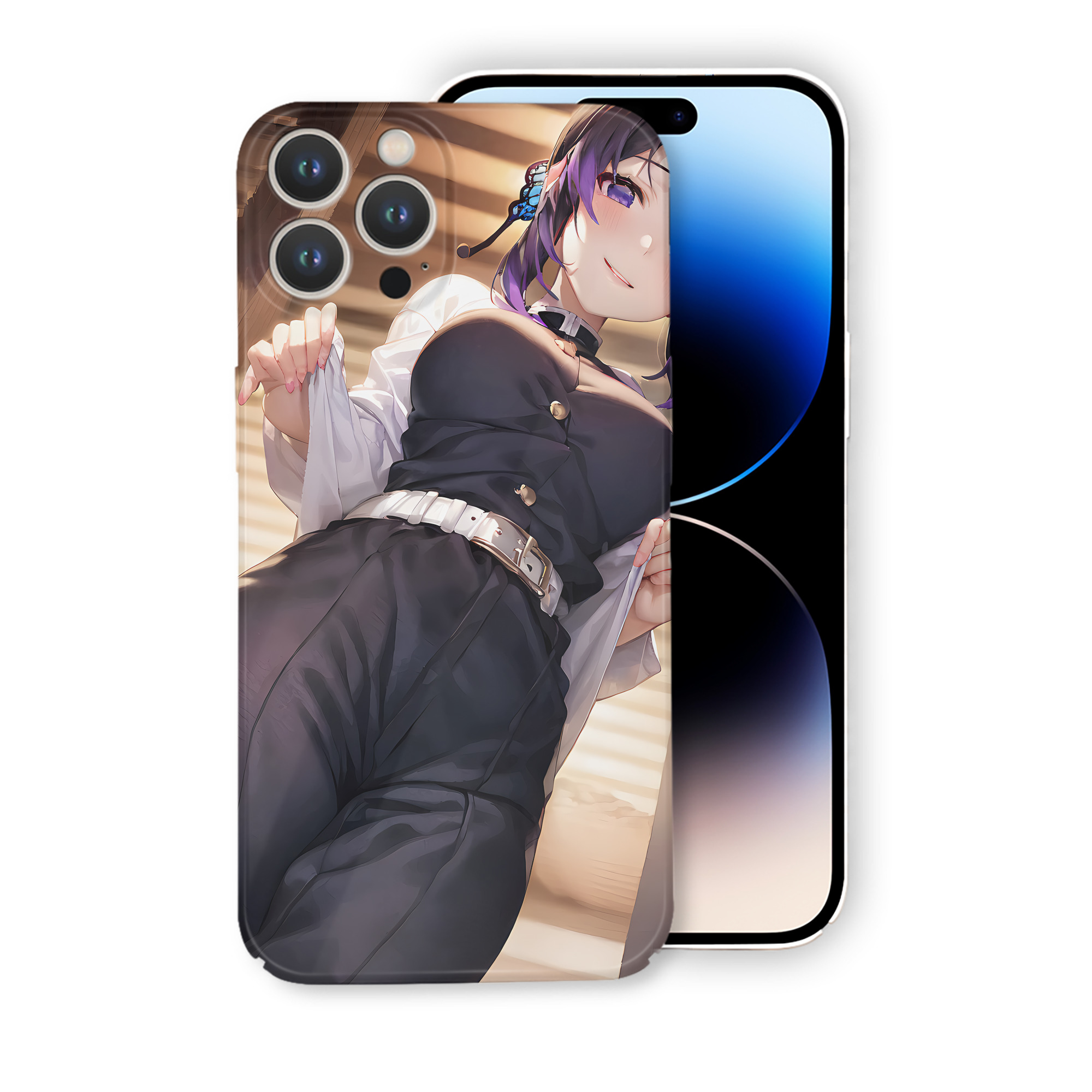 （画像用） 鬼滅の刃（きめつのやいば）蟲柱-胡蝶 しのぶ／こちょう しのぶ Kochou Shinobu 【iPhone 14シリーズ対応】ハードケース